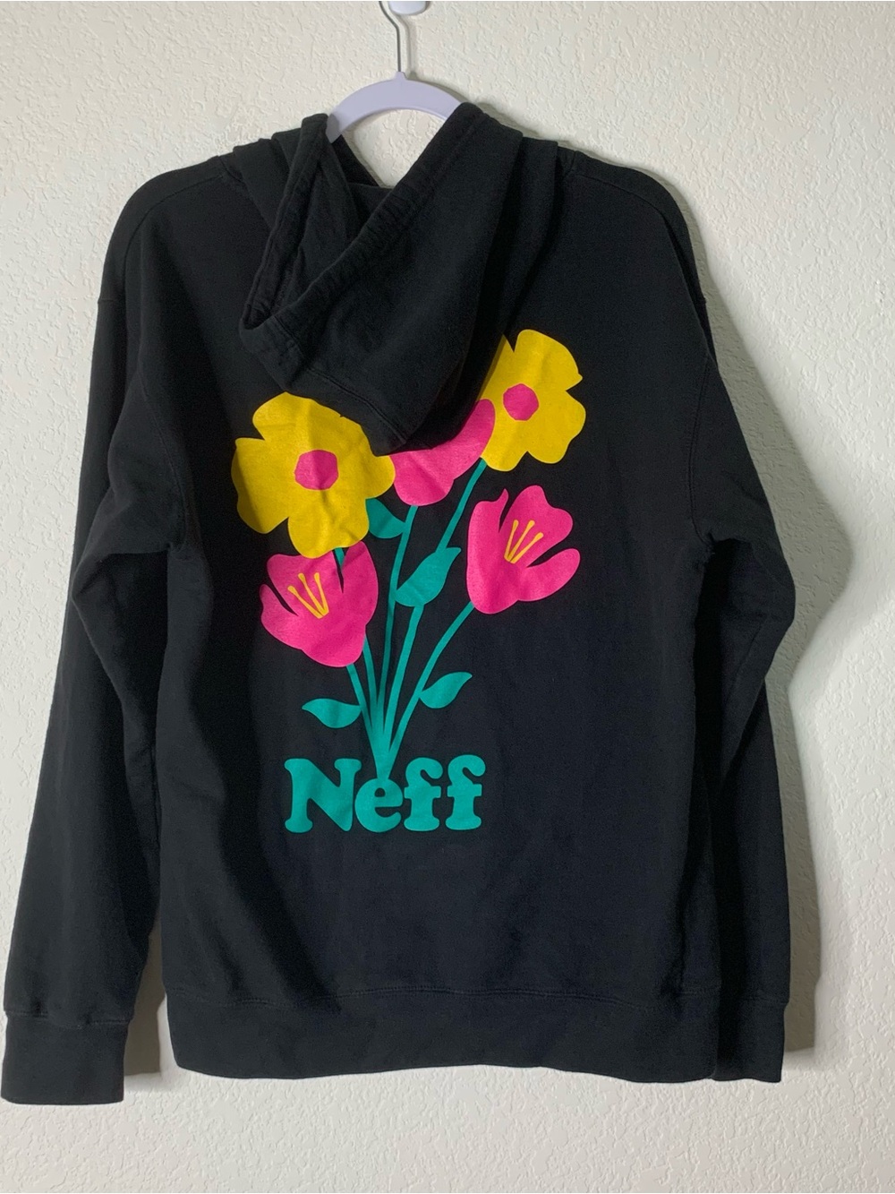 Neff womens black graphic hoodie M - Picture 6 of 7